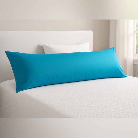 Body Pillow Case 100% Cotton Turquoise Cover 21”x60” – New – Soft & Fresh(F12)? - Picture 2 of 5